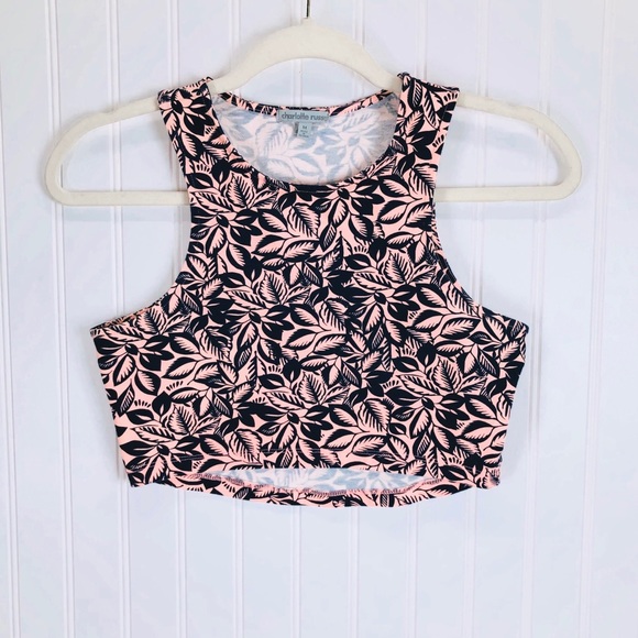 Charlotte Russe Coral Blue Crop Top - Picture 1 of 5